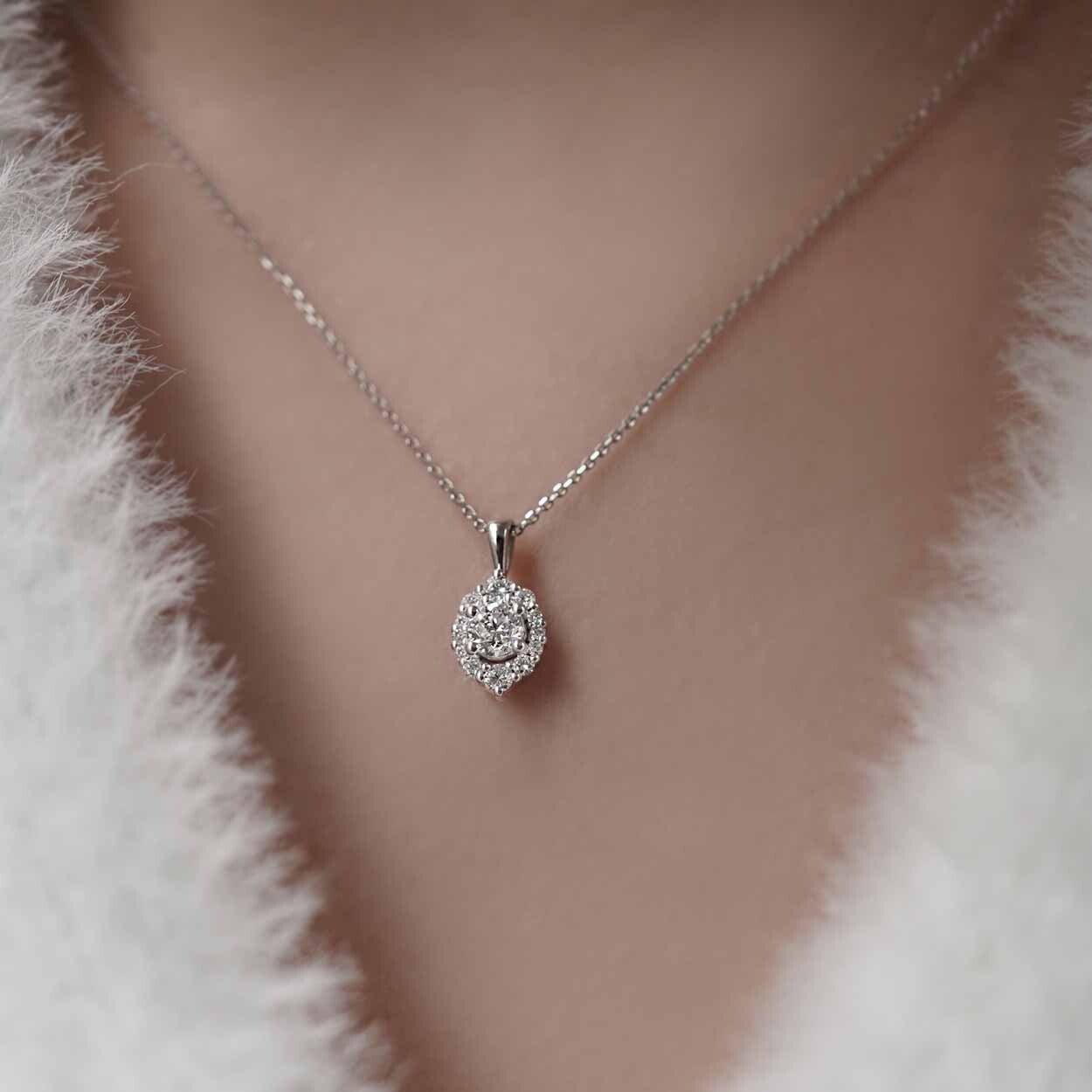 0.35 Karat Özel Tasarım Vintage Lina Pırlanta Kolye - İnza Pırlanta