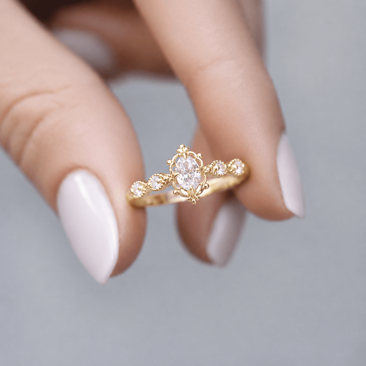 0.35 Karat Vintage Aria Tasarım Pırlanta Yüzük - İnza Pırlanta