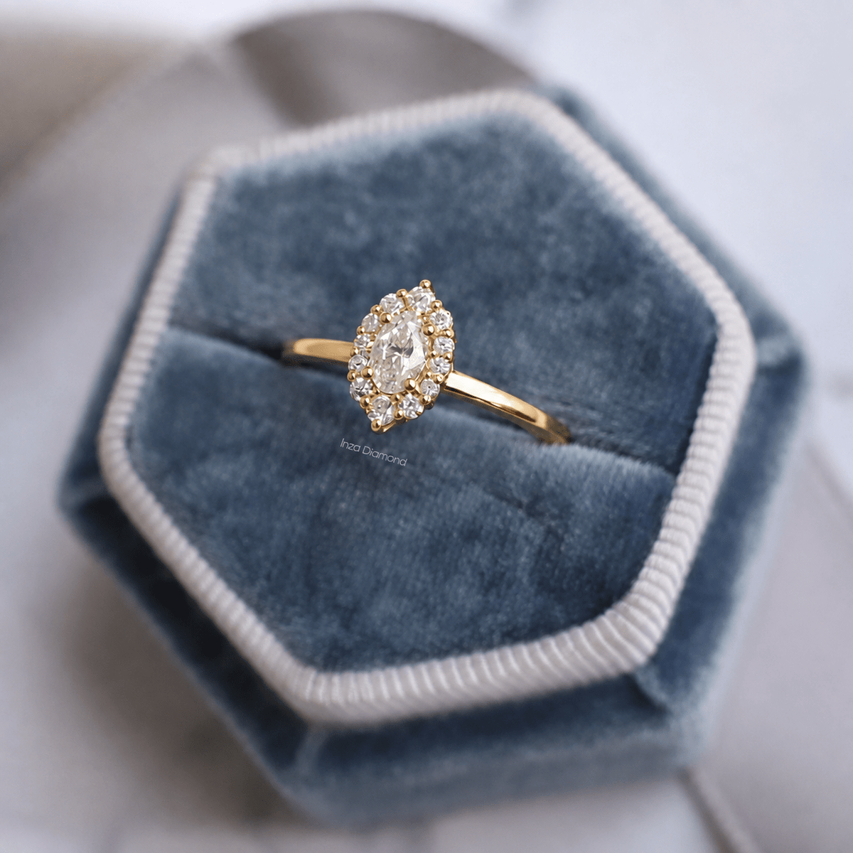 0.35 Karat Vintage Oval Lina Tasarım Pırlanta Yüzük - İnza Pırlanta