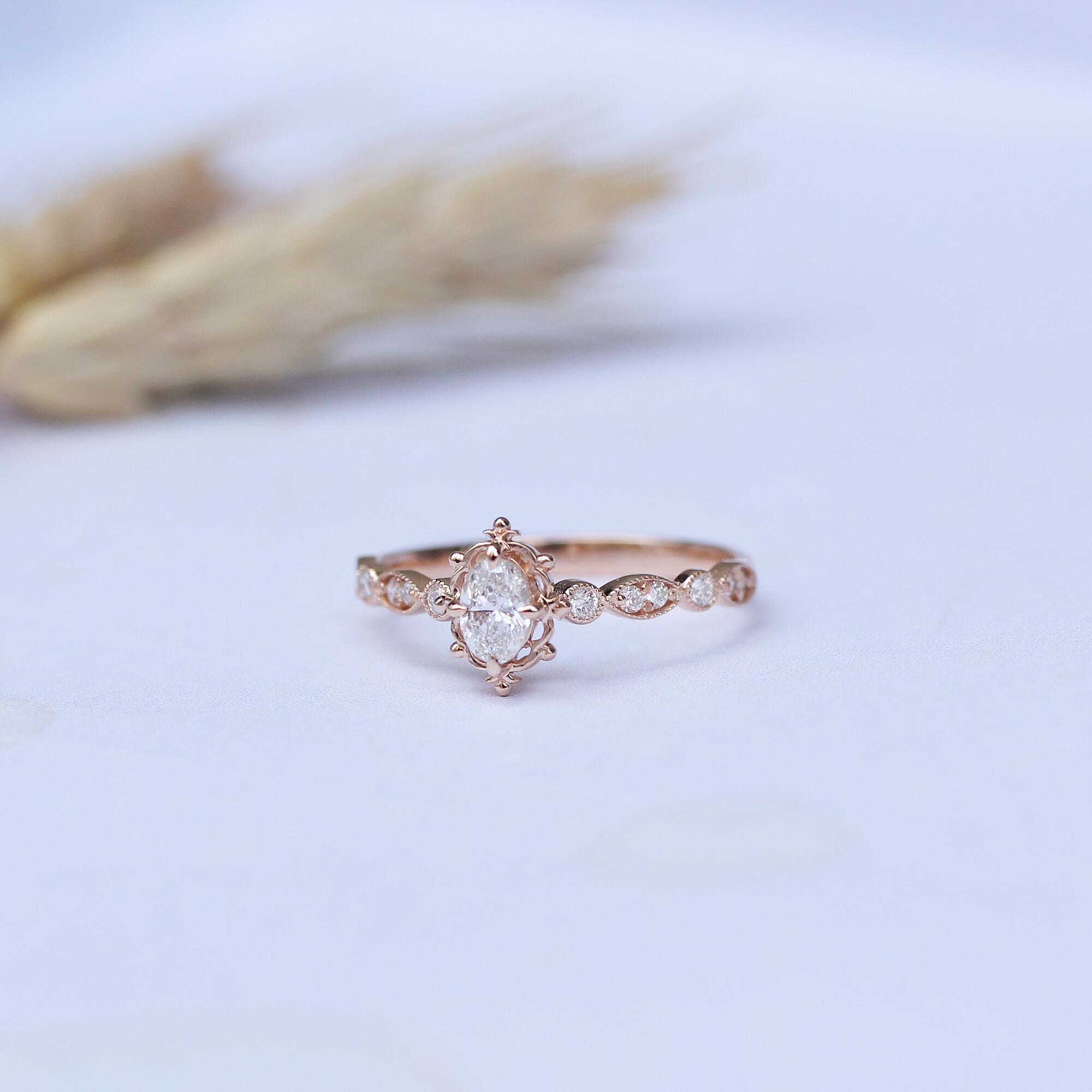 0.35 Karat Vintage Tasarım Aria Pırlanta Yüzük - İnza Pırlanta