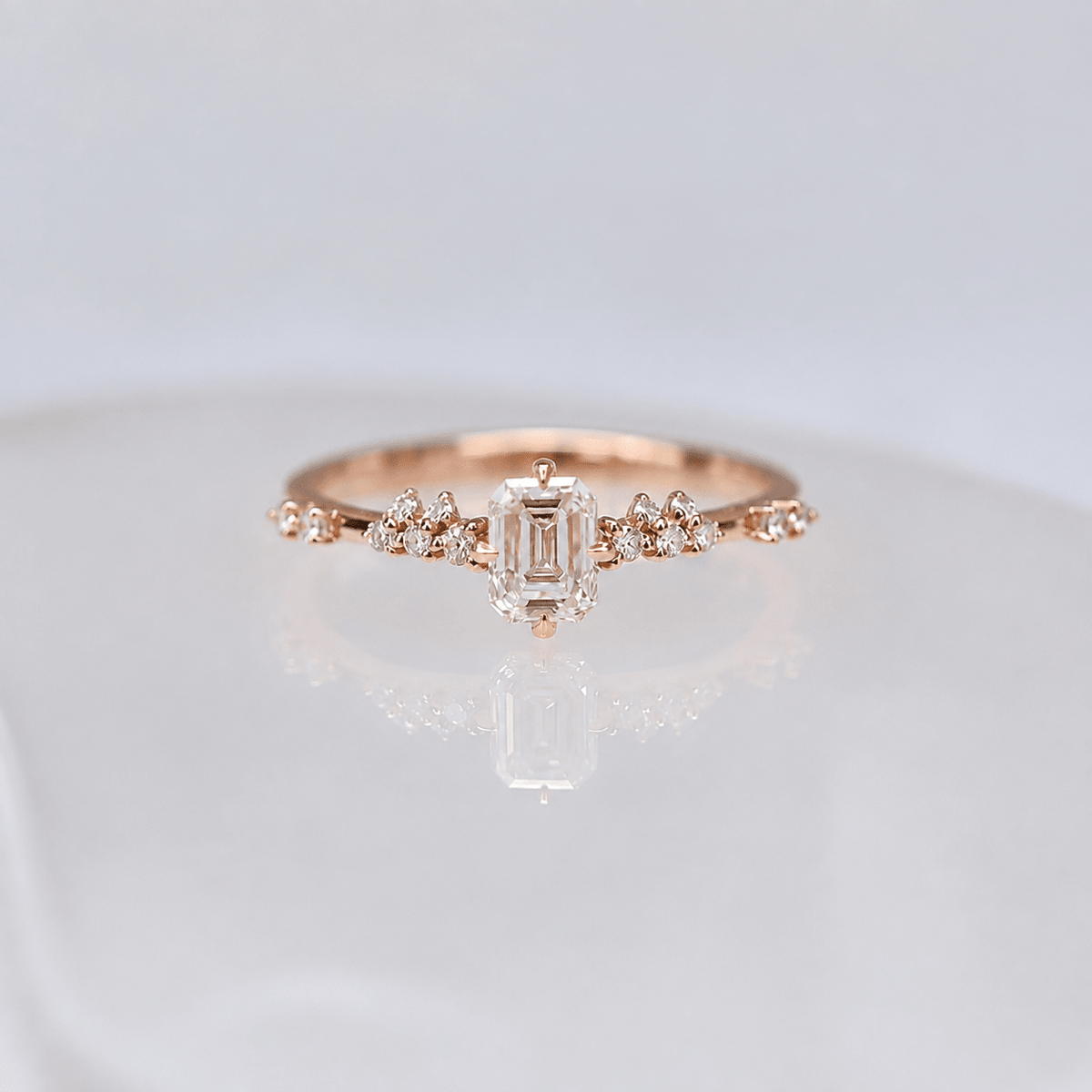 0.45 Karat Vintage Emerald Tasarım Pırlanta Yüzük - İnza Pırlanta