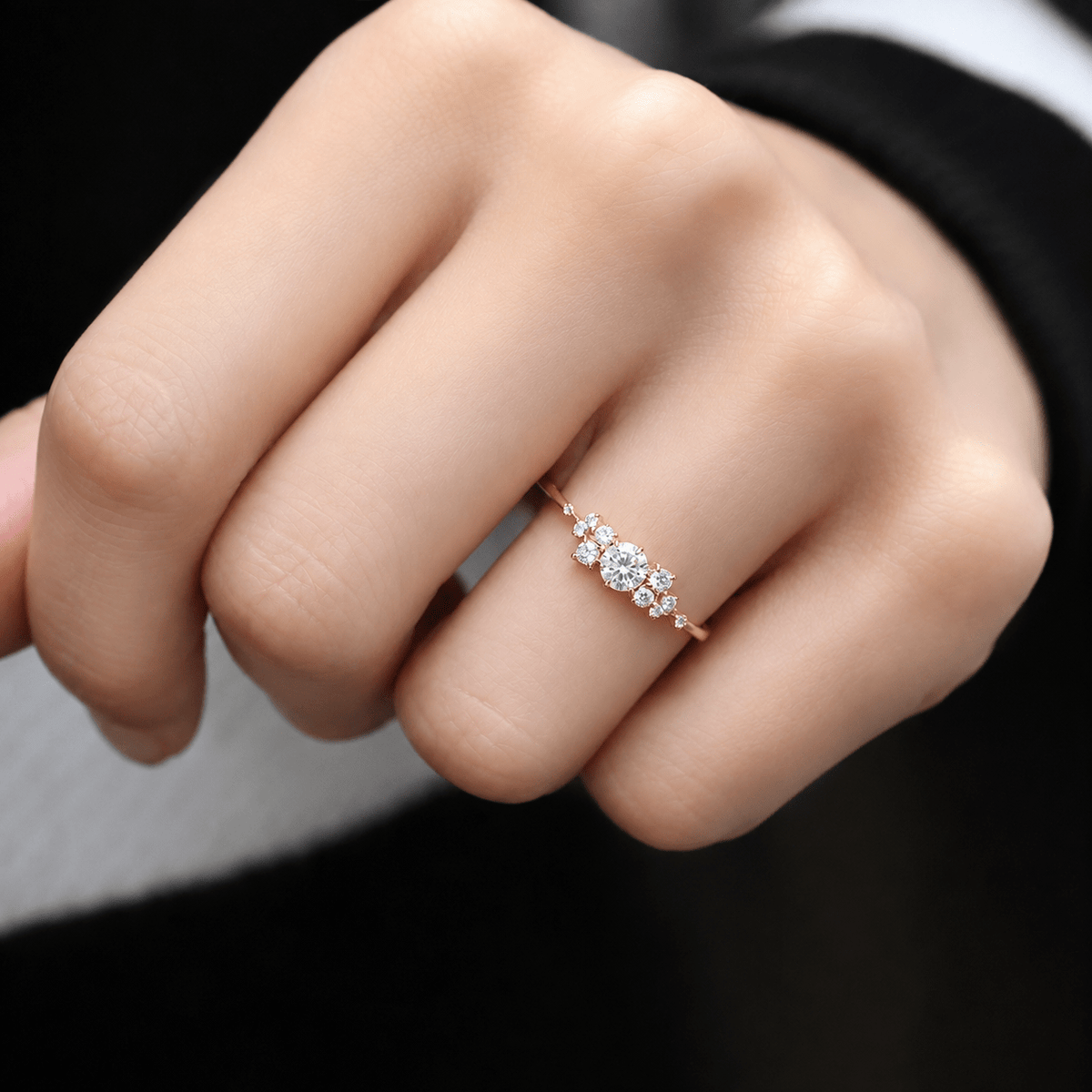 0.50 Karat Vintage Asimetrik Pırlanta Tektaş Yüzük - İnza Pırlanta