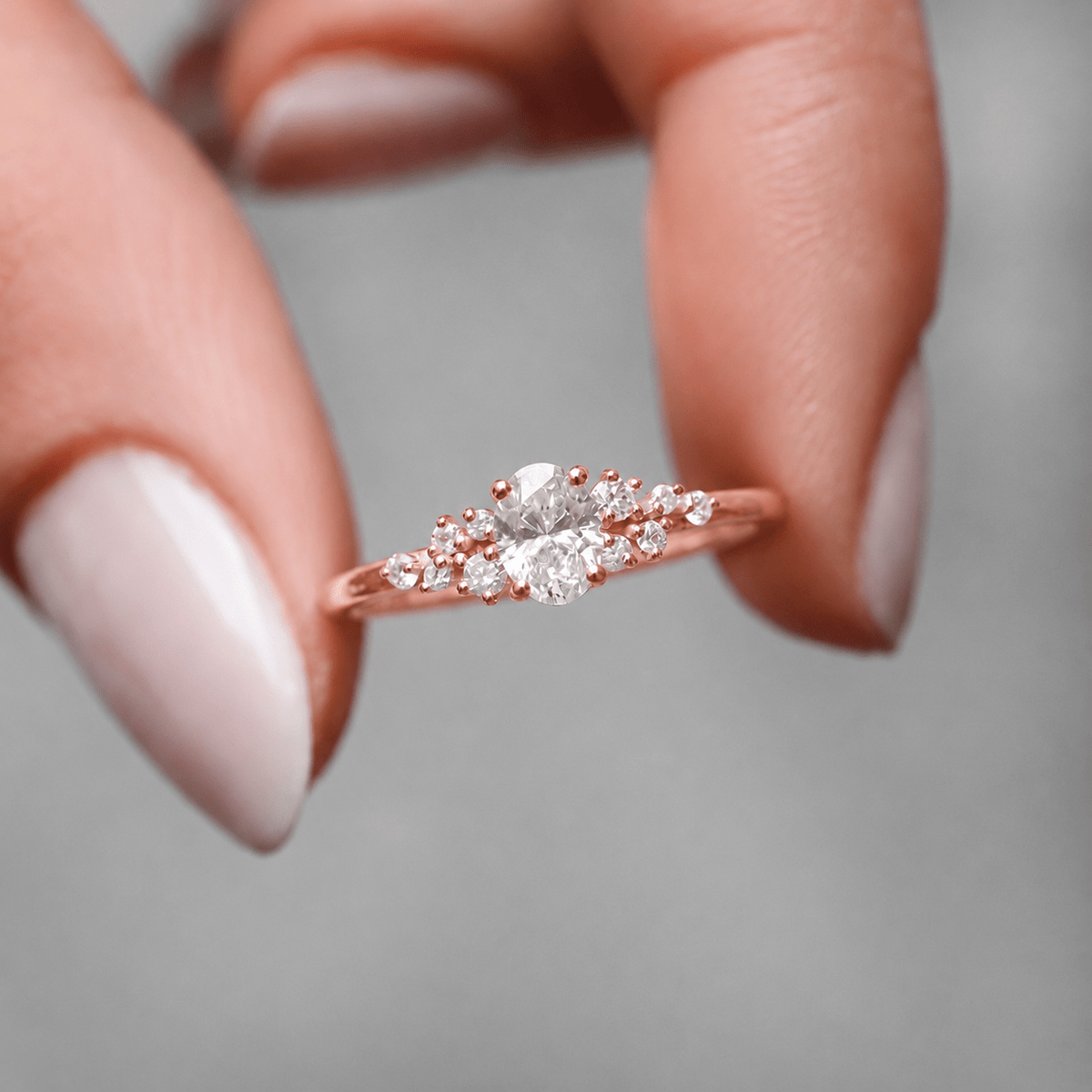 0.50 Karat Vintage Özel Tasarım Oval Asimetri Pırlanta Yüzük - İnza Pırlanta