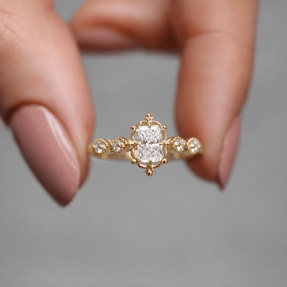 0.50 Karat Vintage Tasarım Aria Radiant Pırlanta Yüzük - İnza Pırlanta