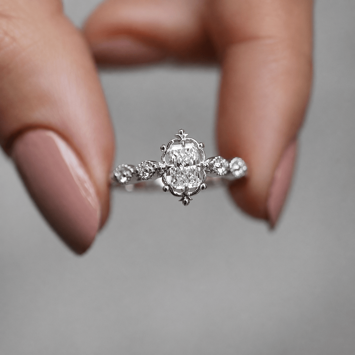 0.50 Karat Vintage Tasarım Aria Radiant Pırlanta Yüzük - İnza Pırlanta
