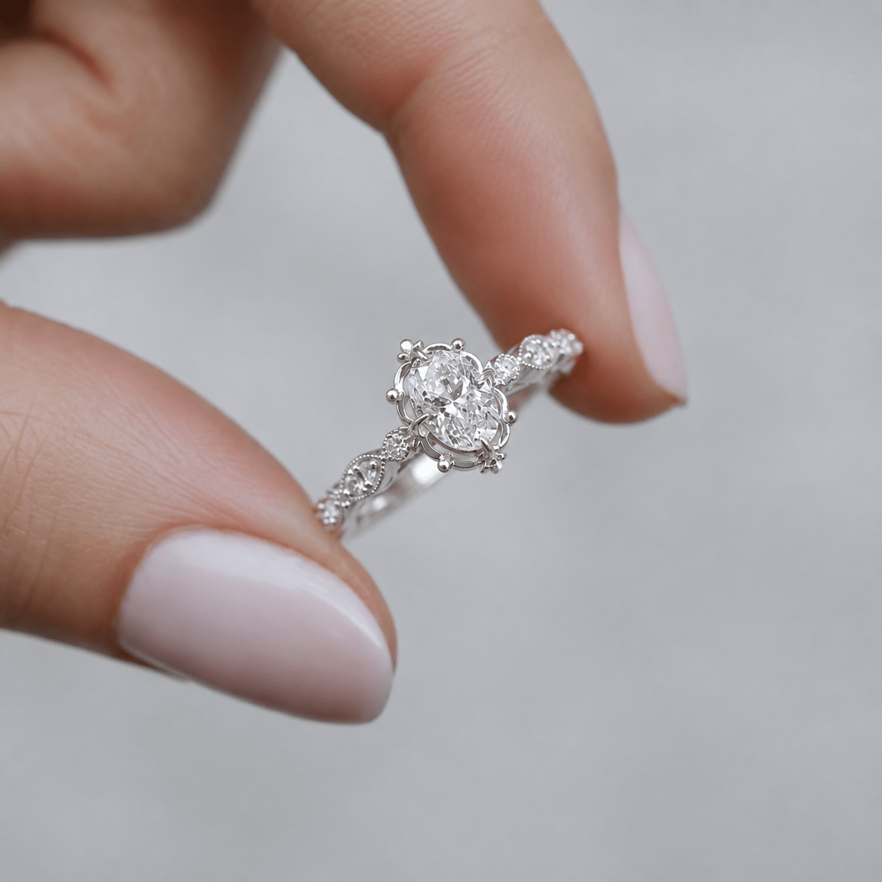 0.55 Karat F SI2 GIA Sertifikalı Vintage Tasarım Aria Pırlanta Yüzük - İnza Pırlanta