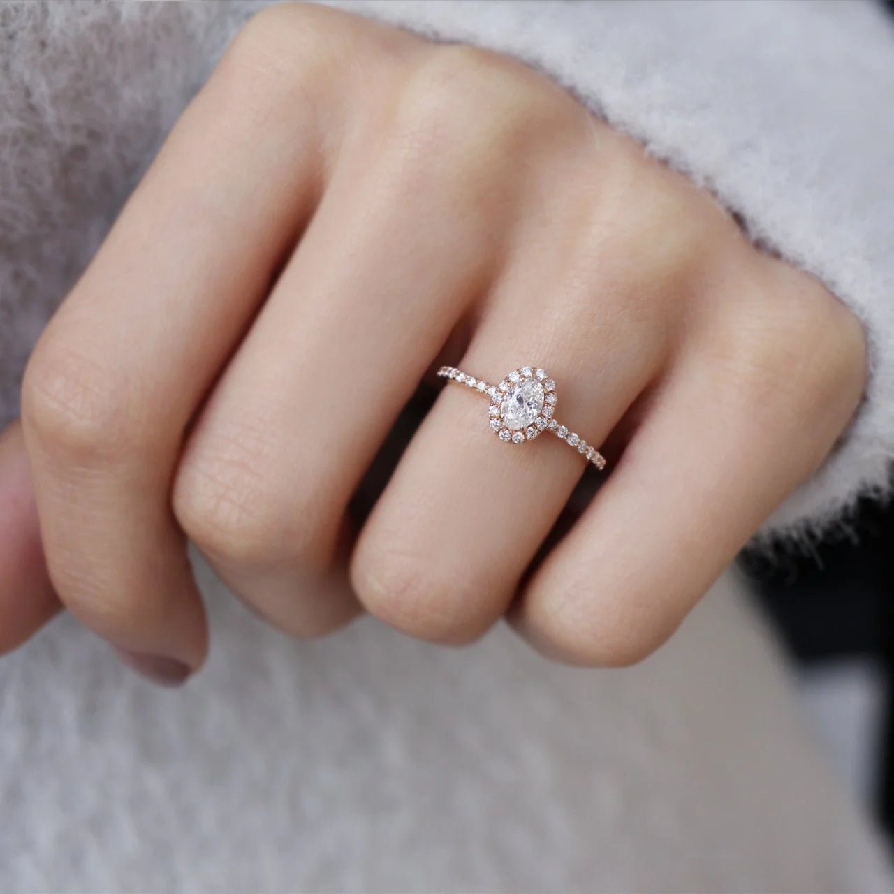 0.55 Karat Oval Pırlanta Tektaş Yüzük - İnza Pırlanta