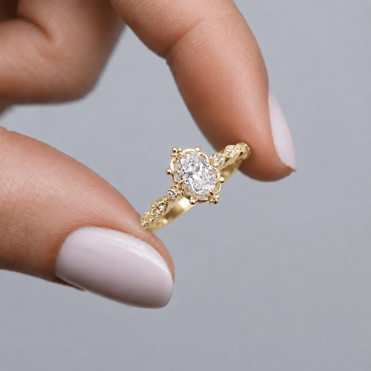 0.55 Karat Vintage Aria Tasarım Pırlanta Yüzük - İnza Pırlanta