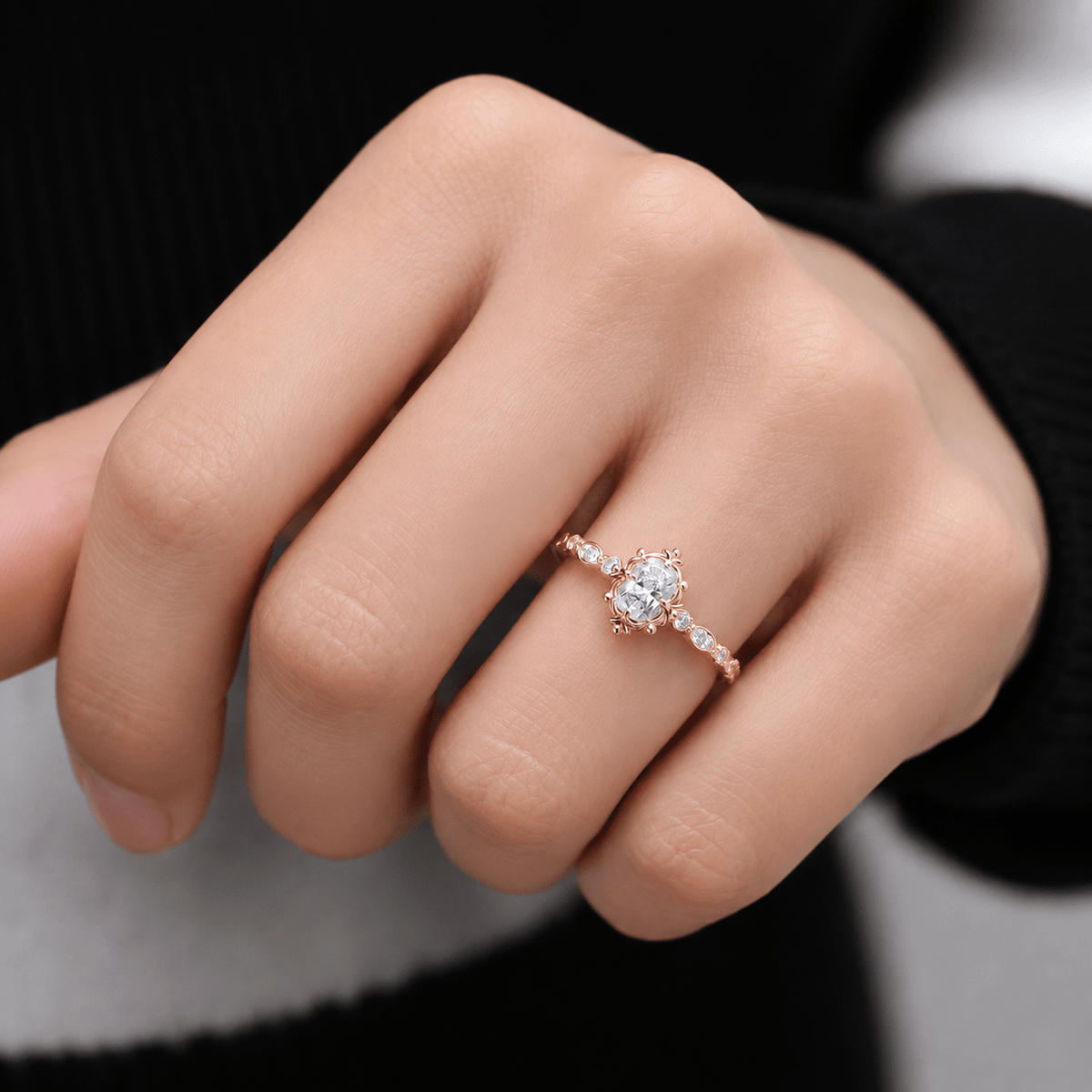 0.55 Karat Vintage Tasarım Aria Radiant Pırlanta Yüzük - İnza Pırlanta