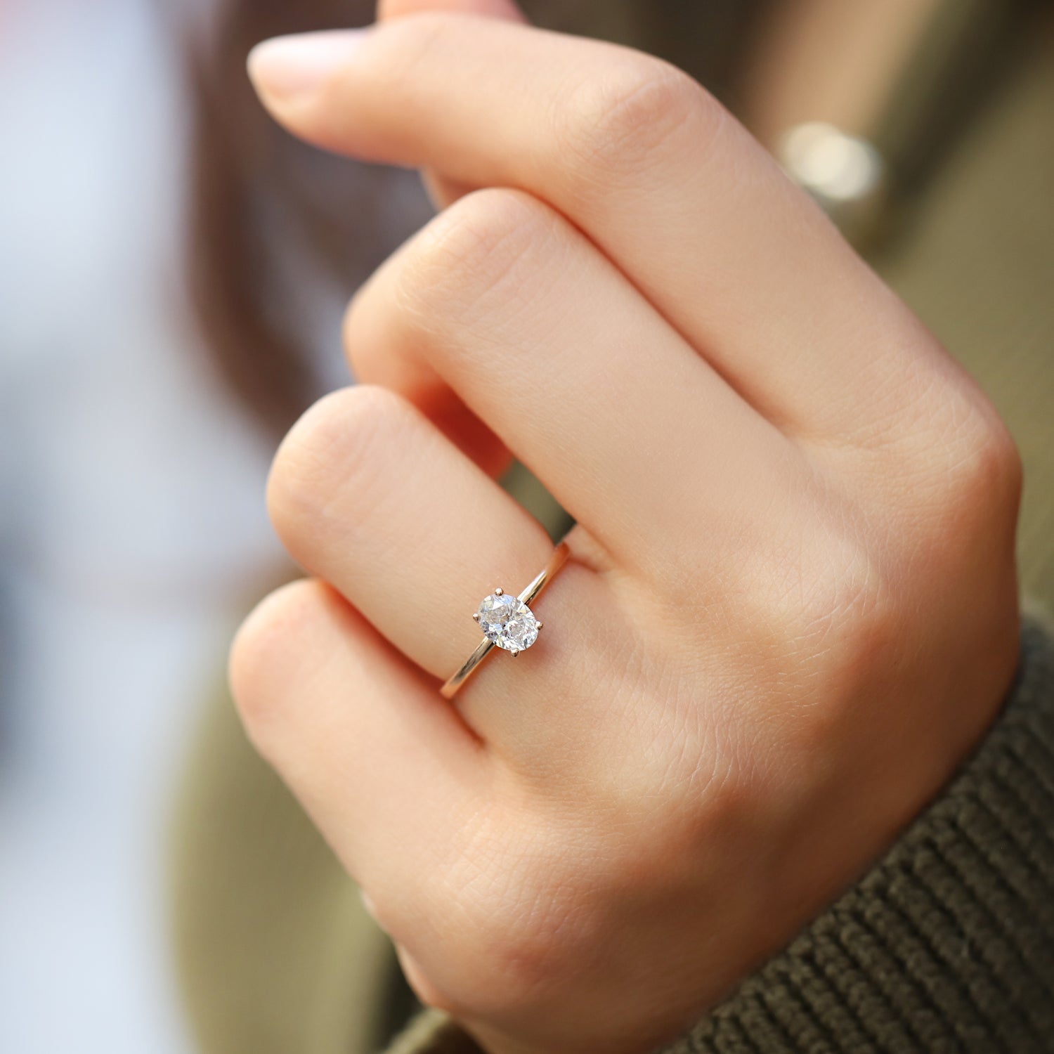 0.60 Karat Oval Pırlanta Tektaş Yüzük - İnza Pırlanta