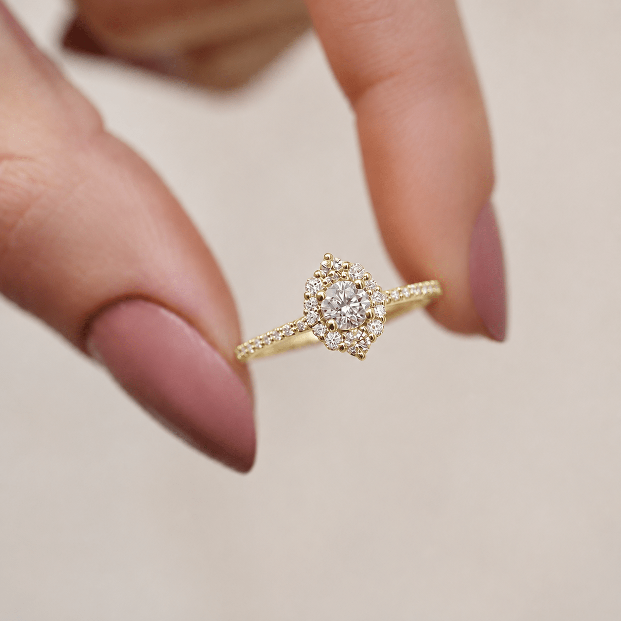 0.60 Karat Vintage Lina Tasarım Pırlanta Yüzük - İnza Pırlanta