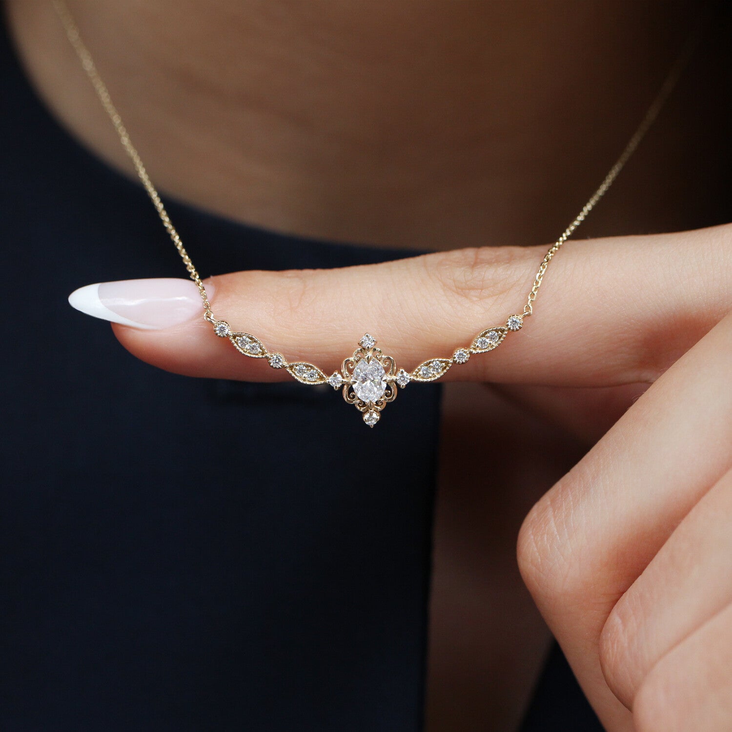 0.60 Karat Vintage Mia Tasarım Pırlanta Kolye