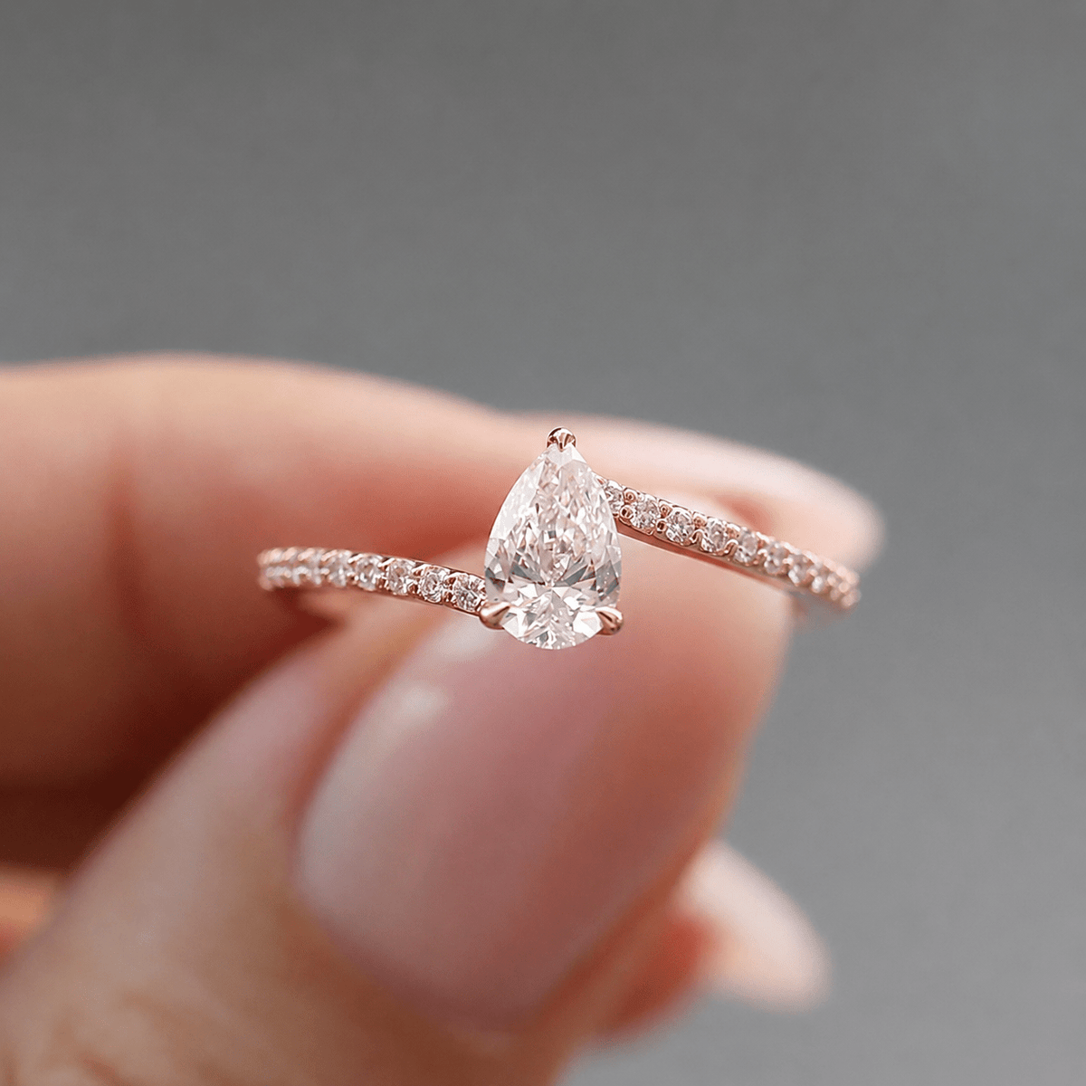 0.60 Karat Vintage Tasarım Damla Pırlanta Yüzük - İnza Pırlanta