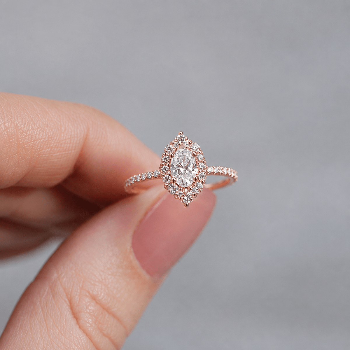 0.65 Karat Vintage Oval Lina Tasarım Pırlanta Yüzük - İnza Pırlanta