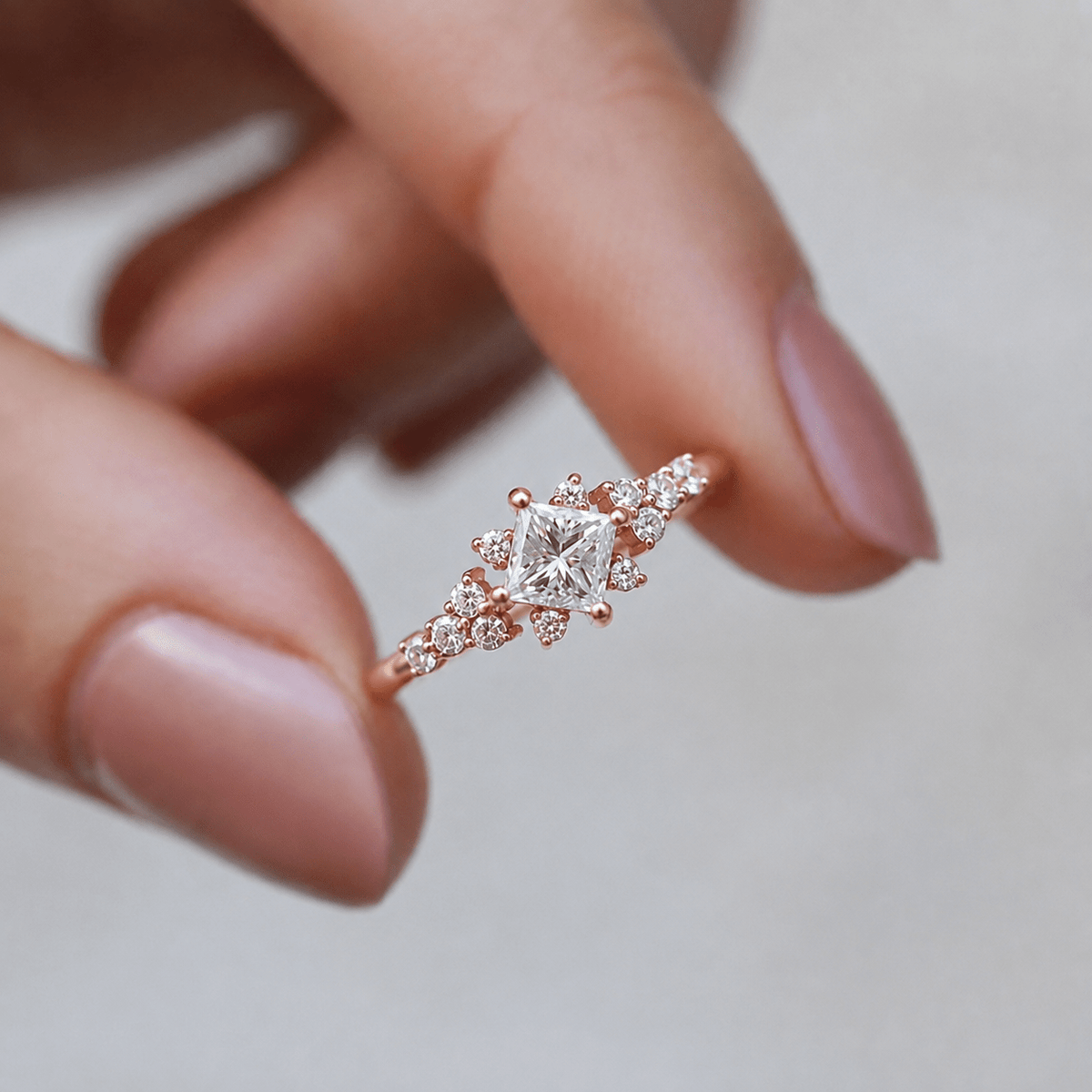 0.65 Karat Vintage Pırlanta Prenses Yüzük - İnza Pırlanta