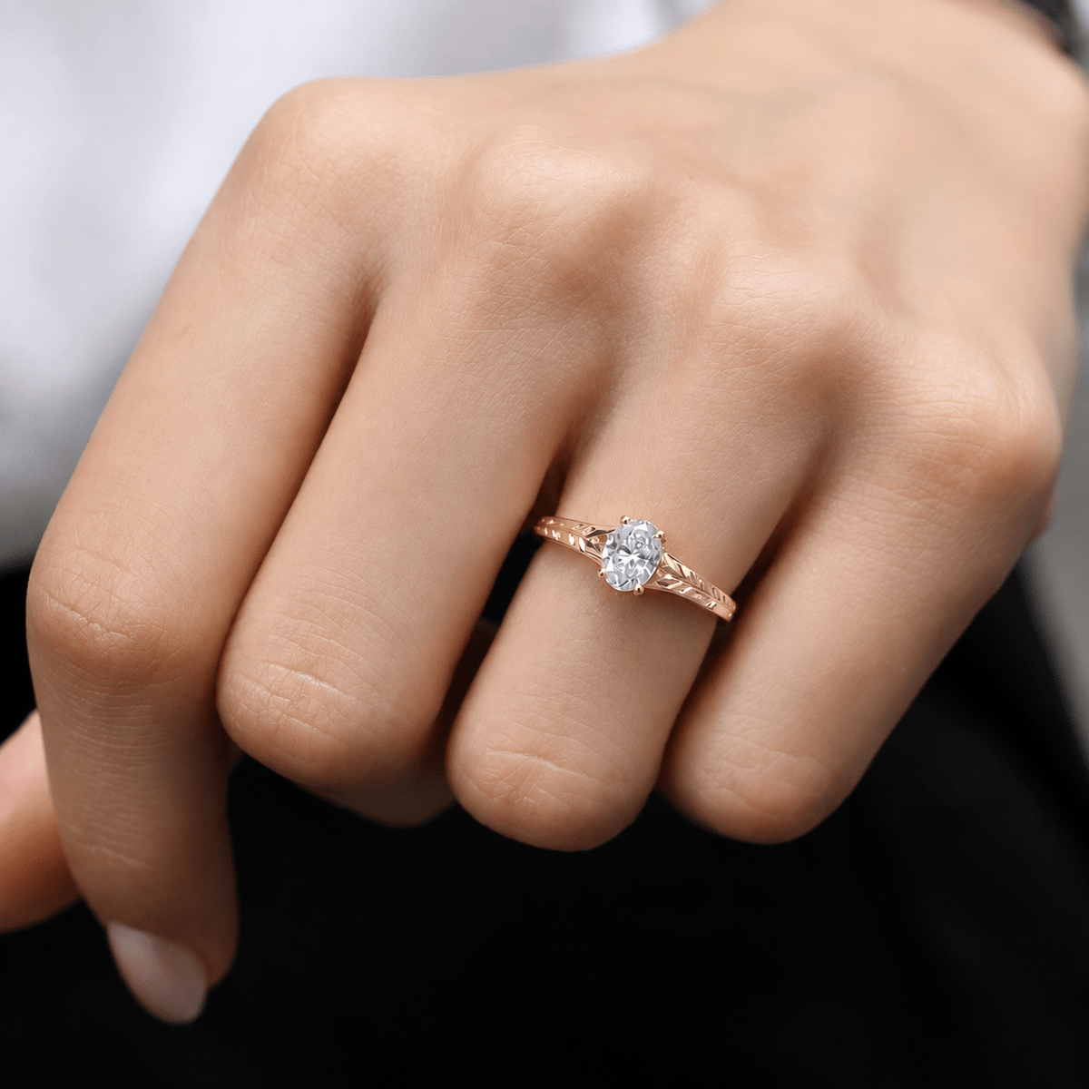 0.70 Karat F SI2 GIA Sertifikalı Vintage Kate Tasarım Pırlanta Yüzük - İnza Pırlanta