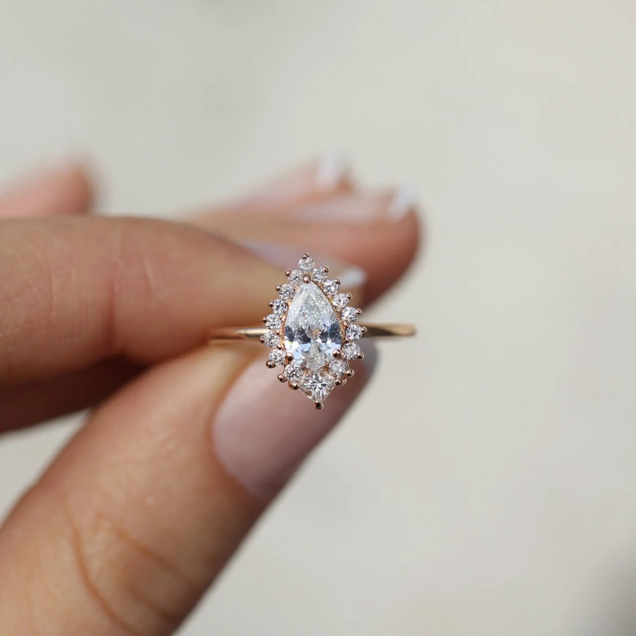 0.75 Karat Özel Tasarım Damla & Prenses Pırlanta Yüzük - İnza Pırlanta