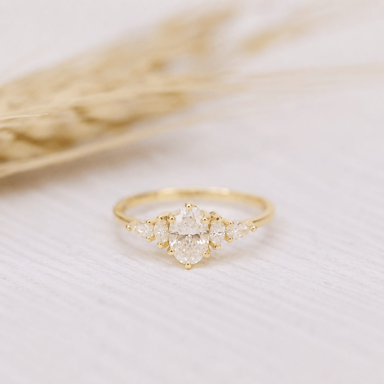 0.80 Karat Vintage Diana Oval Pırlanta Yüzük - İnza Pırlanta