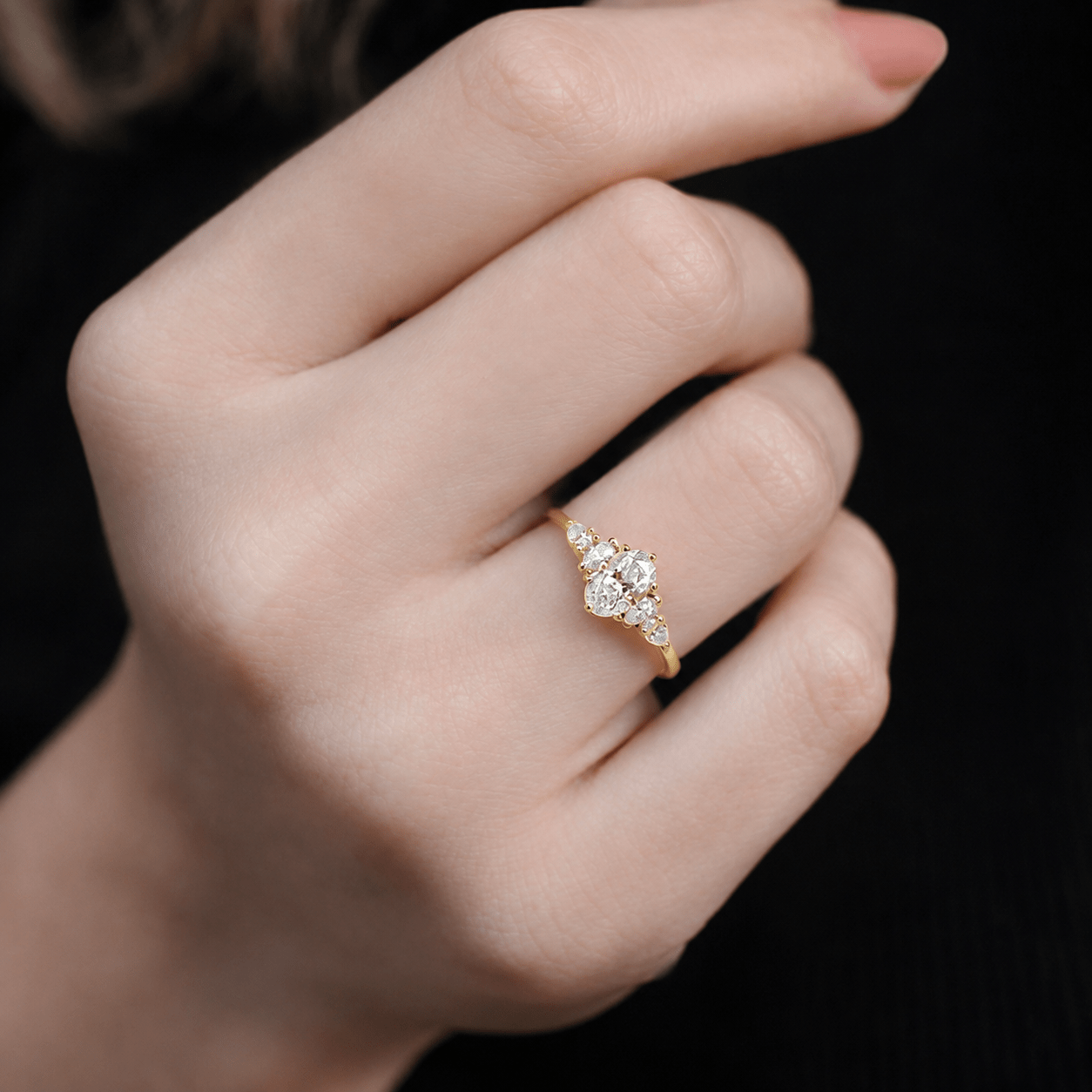 0.90 Karat E SI2 Vintage Diana Oval Pırlanta Yüzük - İnza Pırlanta
