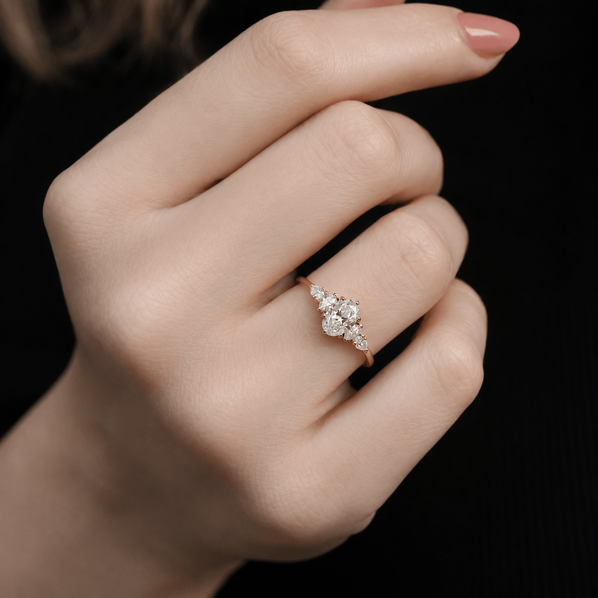 0.90 Karat F SI2 GIA Sertifikalı Vintage Diana Oval Pırlanta Yüzük - İnza Pırlanta