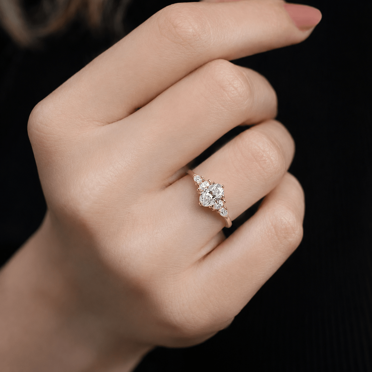 0.90 Karat H VS2 GIA Sertifikalı Vintage Diana Oval Pırlanta Yüzük - İnza Pırlanta
