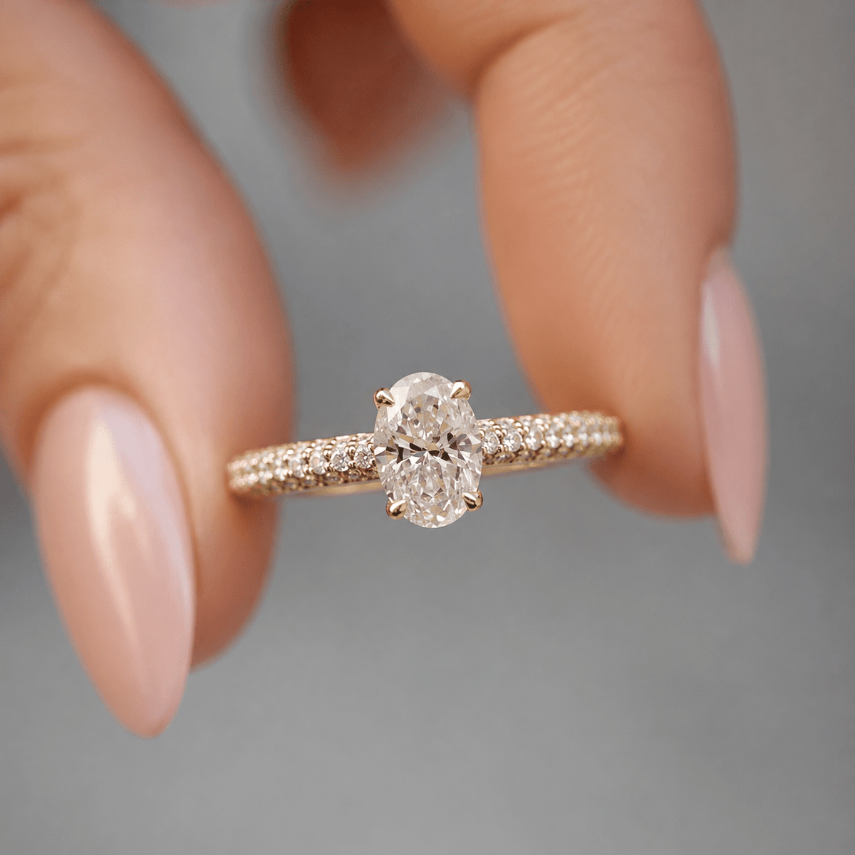 1.10 Karat F SI2 GIA Sertifikalı Özel Tasarım Oval Pırlanta Yüzük - İnza Pırlanta