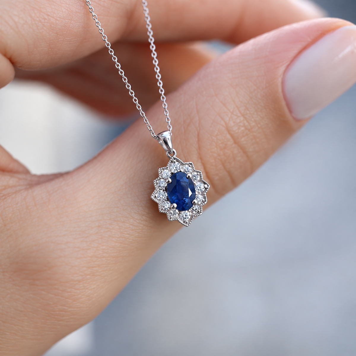 Vintage Venice Pırlanta & Safir Kolye