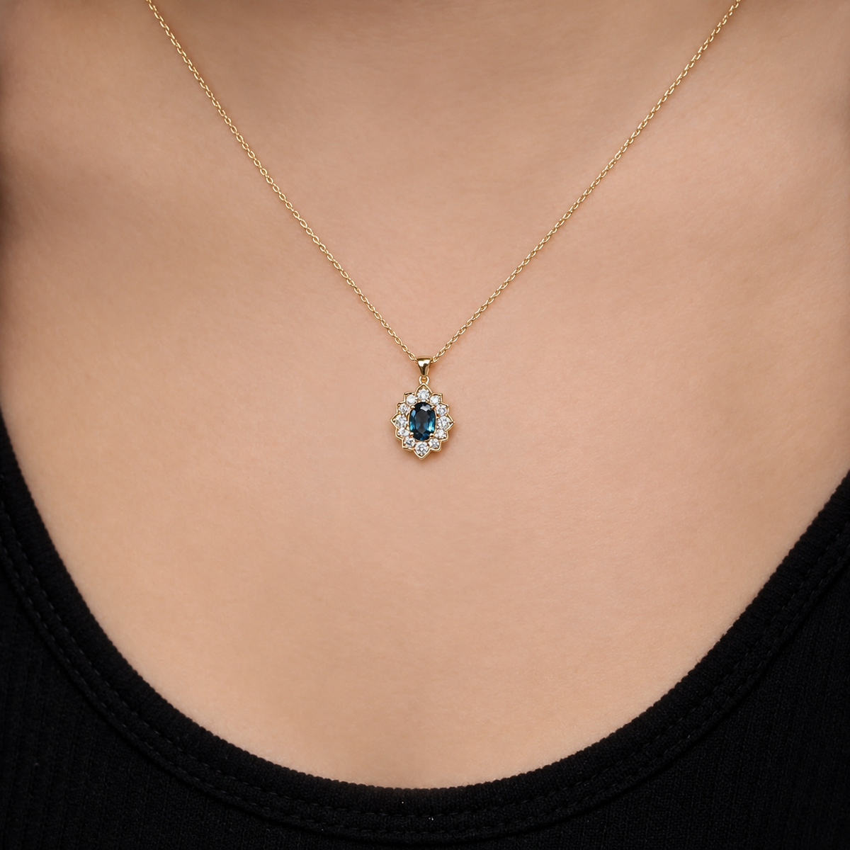 Vintage Venice Pırlanta & London Blue Kolye