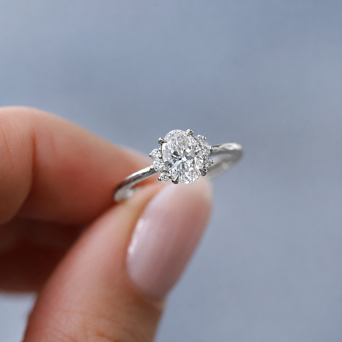 1.10 Karat G SI2 GIA zertifizierter Vintage Lyra Diamantring nach Maß