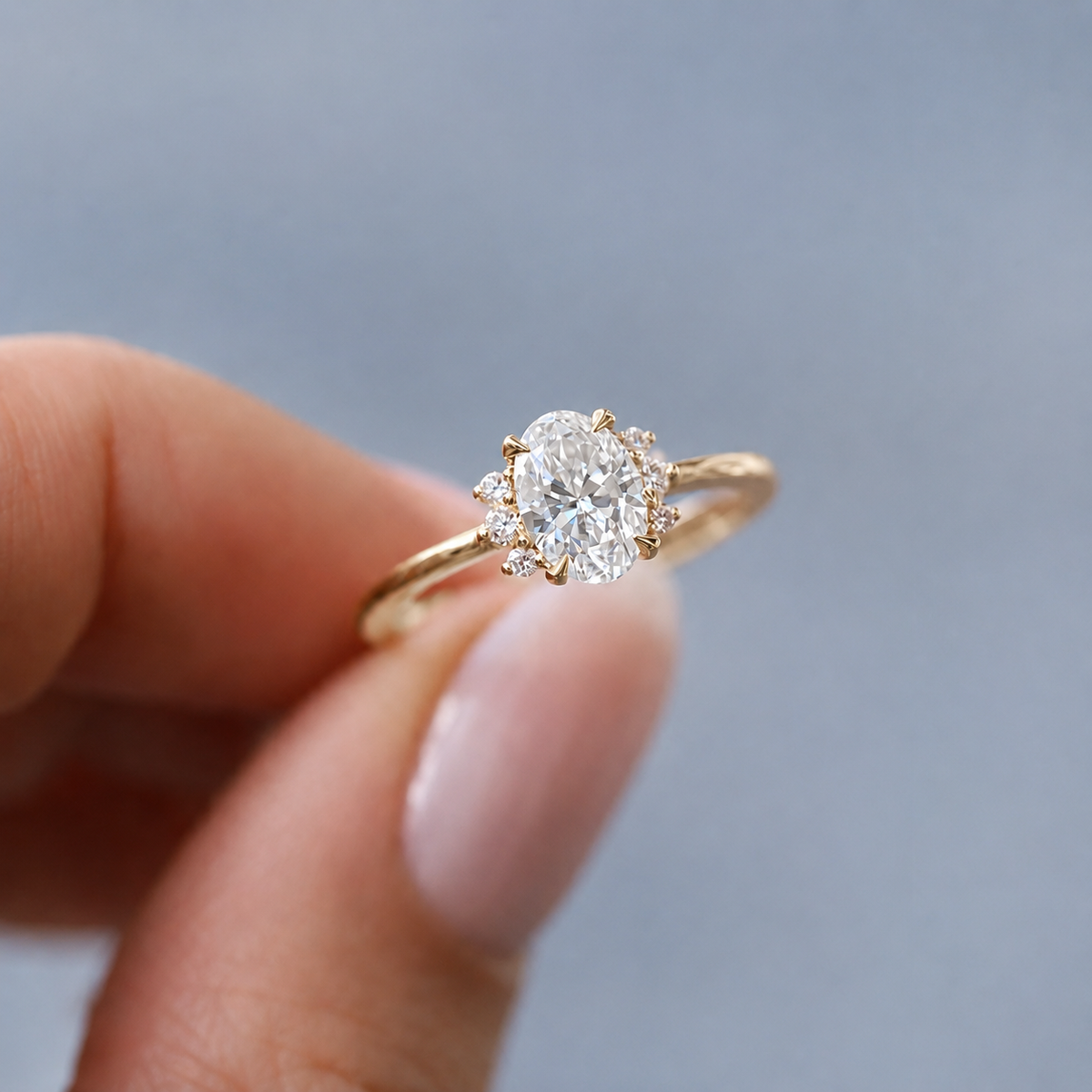 1.10 Karat G SI2 GIA zertifizierter Vintage Lyra Diamantring nach Maß