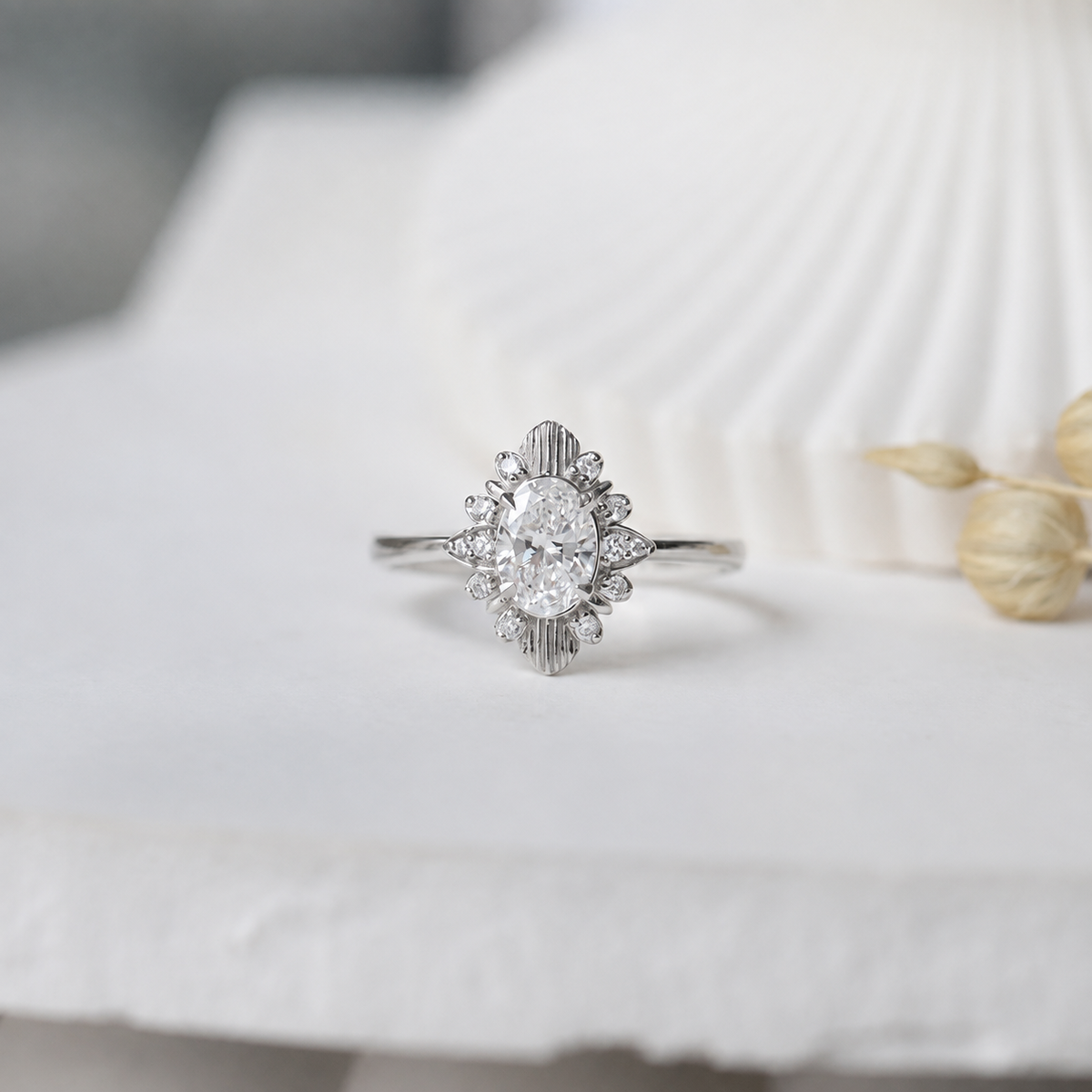 0.80 Karat F SI2 GIA zertifizierter Diamantring im Vintage-Design