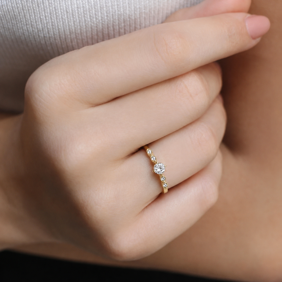 0,35 Karat F VS2 Vintage GIA-zertifizierter Solitärring mit Diamanten im Designer-Stil