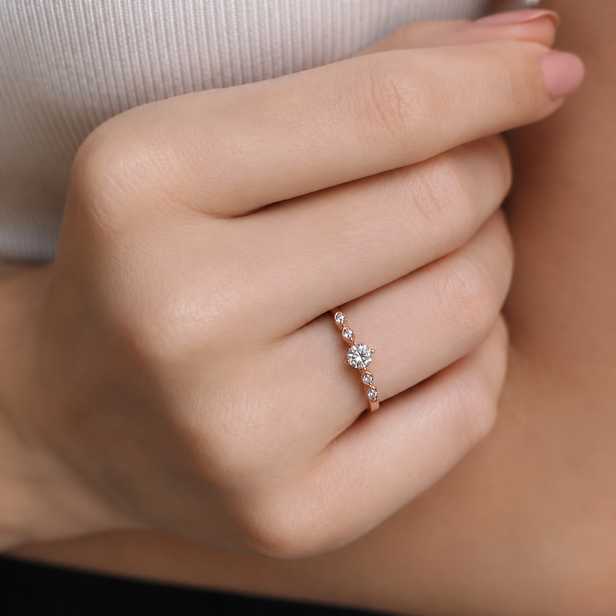 0,35 Karat F VS2 Vintage GIA-zertifizierter Solitärring mit Diamanten im Designer-Stil