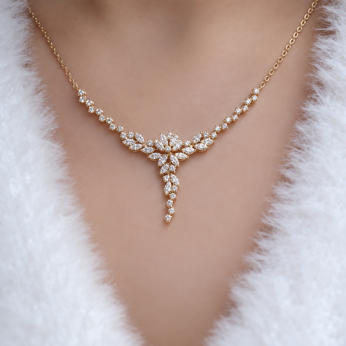 1.45 Carat Custom Designed Diamond Necklace