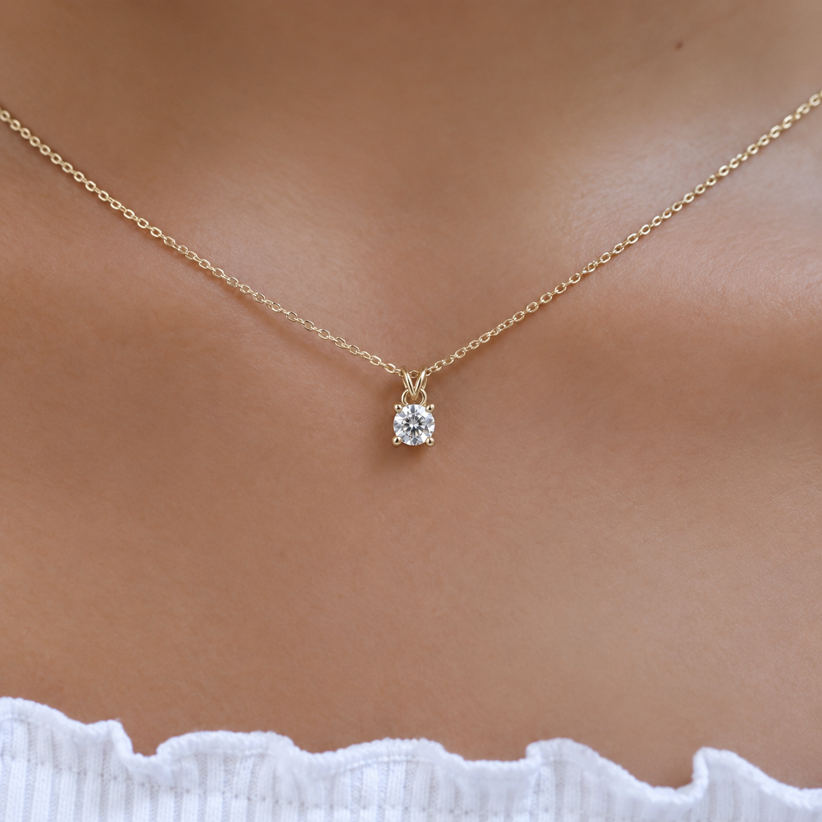 0.40 Carat Solitaire Diamond Necklace
