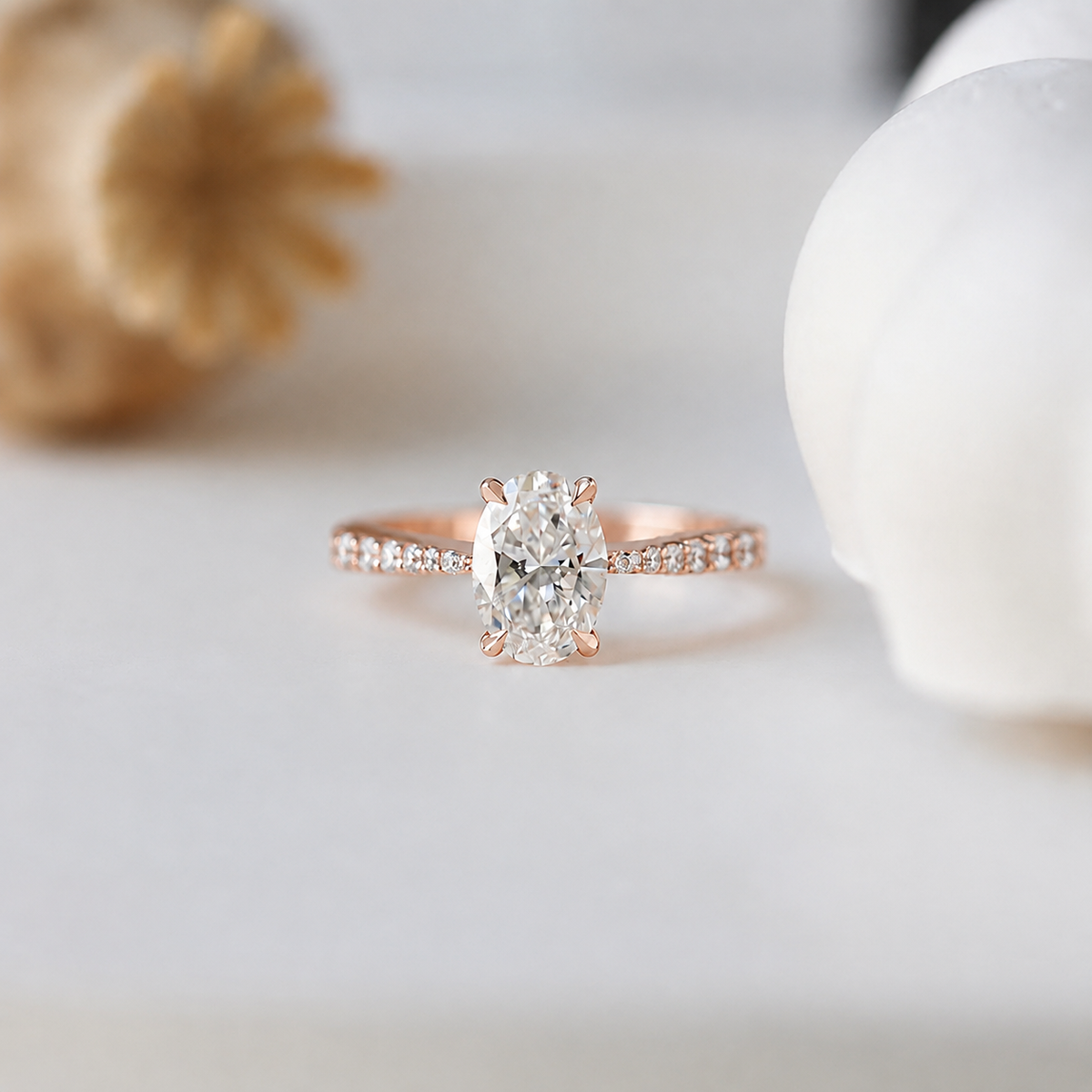 1.10 Karat F SI2 GIA Sertifikalı Oval Pırlanta Yüzük