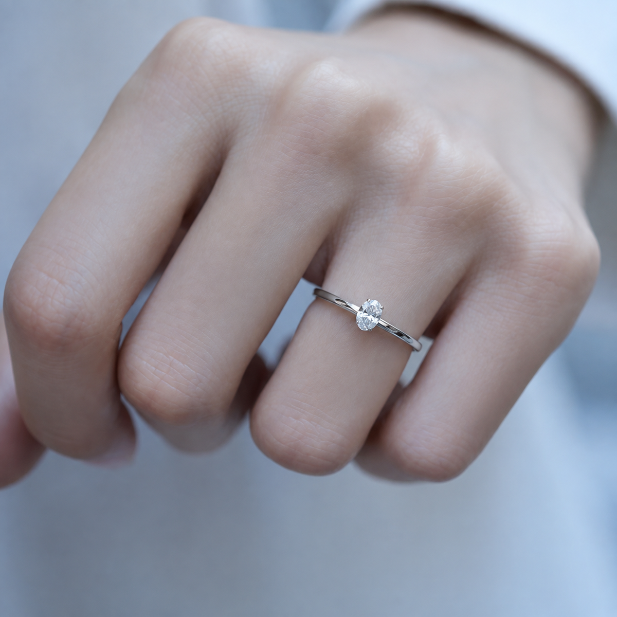 0.25 Karat Oval Pırlanta Tektaş Yüzük