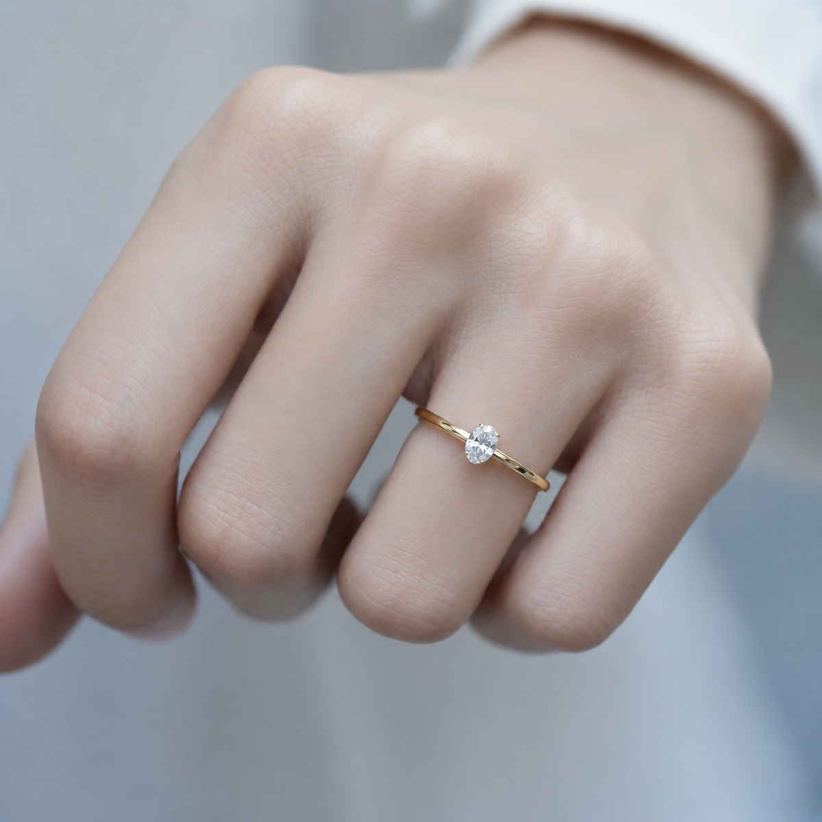 0.25 Karat Oval Pırlanta Tektaş Yüzük