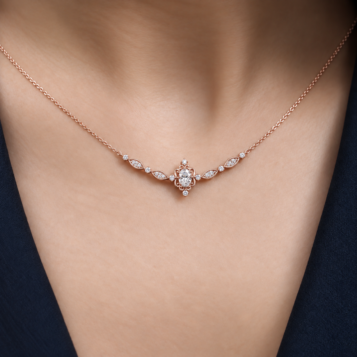 0.60 Karat Vintage Mia Design Diamant-Halskette