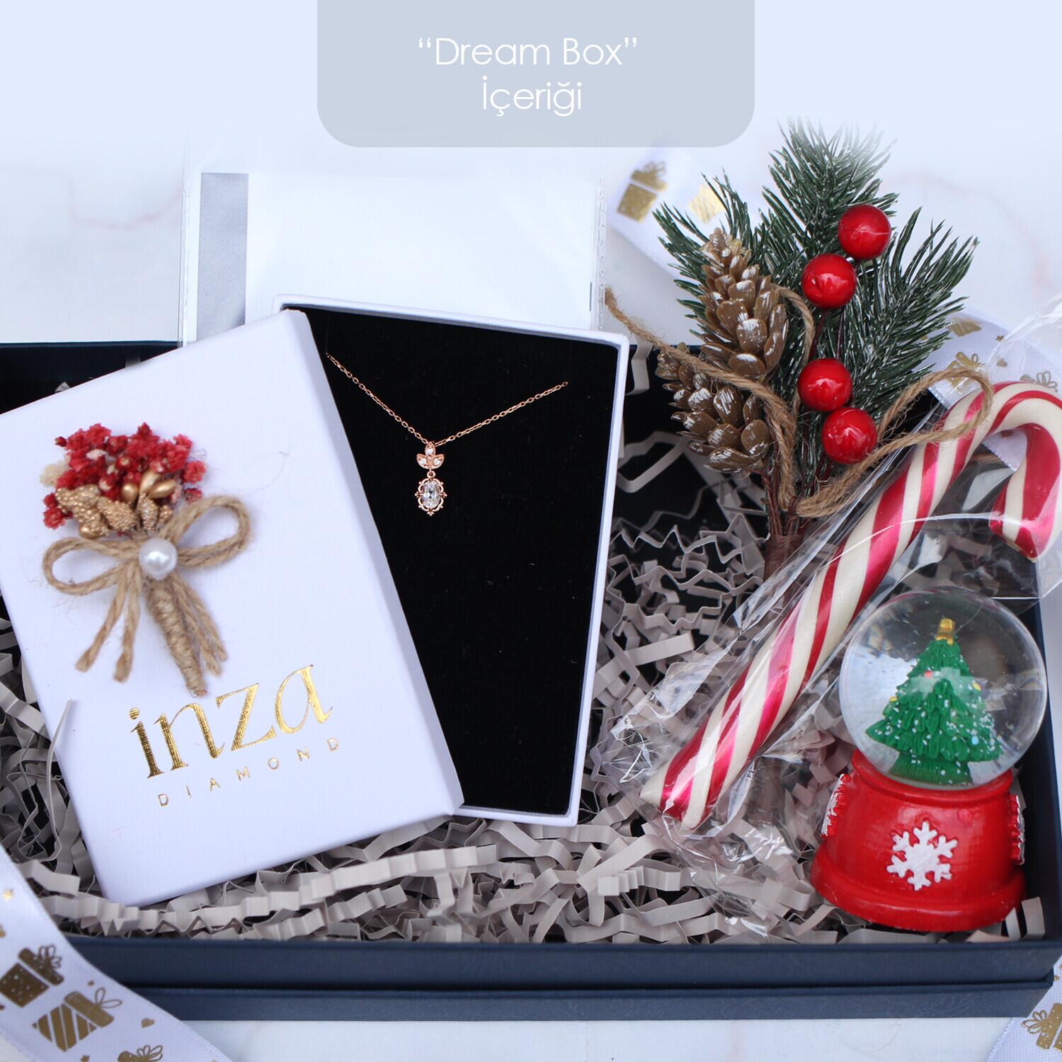 "Dream Box" Aria Pırlanta & Beyaz Topaz Kolye - İnza Pırlanta