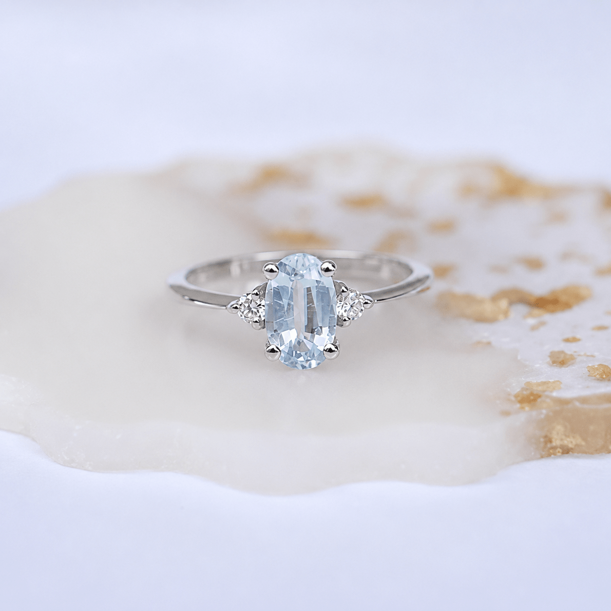 Vintage Blue Topaz & Pırlanta Yüzük - İnza Pırlanta