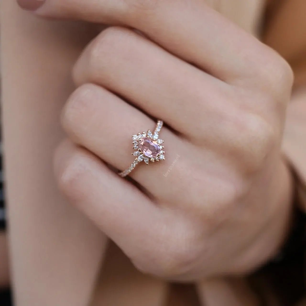 Vintage Hera Morganite & Pırlanta Yüzük - İnza Pırlanta