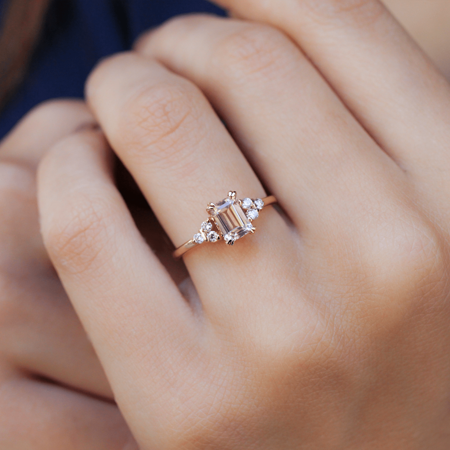 Vintage Lily Morganite & Pırlanta Yüzük - İnza Pırlanta