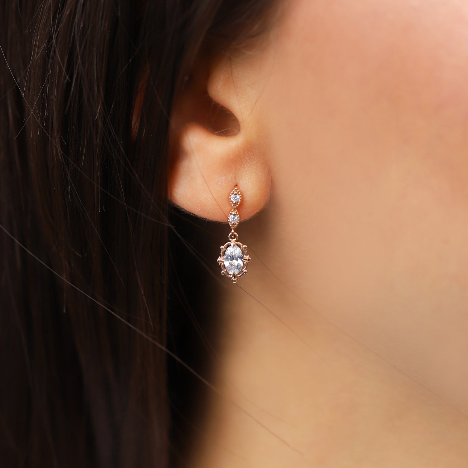Vintage Özel Tasarım Aria Pırlanta & Beyaz Topaz Set - İnza Pırlanta