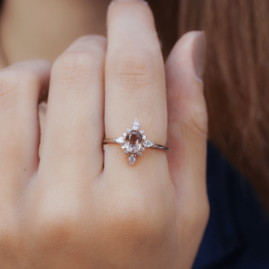 Vintage Selius Morganite & Pırlanta Yüzük - İnza Pırlanta