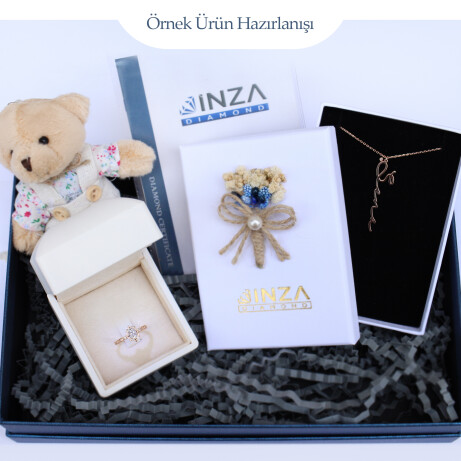 0.52 Karat F SI2 GIA Sertifikalı Özel Tasarım Mini Selius Pırlanta Yüzük - 3