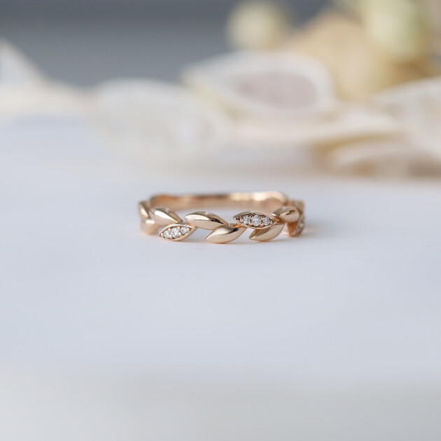 14 Ayar Altın Pırlantalı Vanessa Alyans - 1