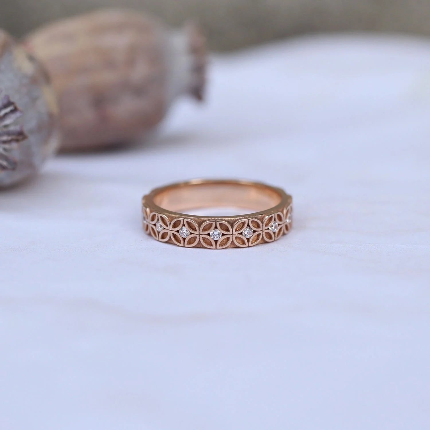 0.20 Karat Vintage Pırlantalı Tasarım Alyans - İnza Pırlanta