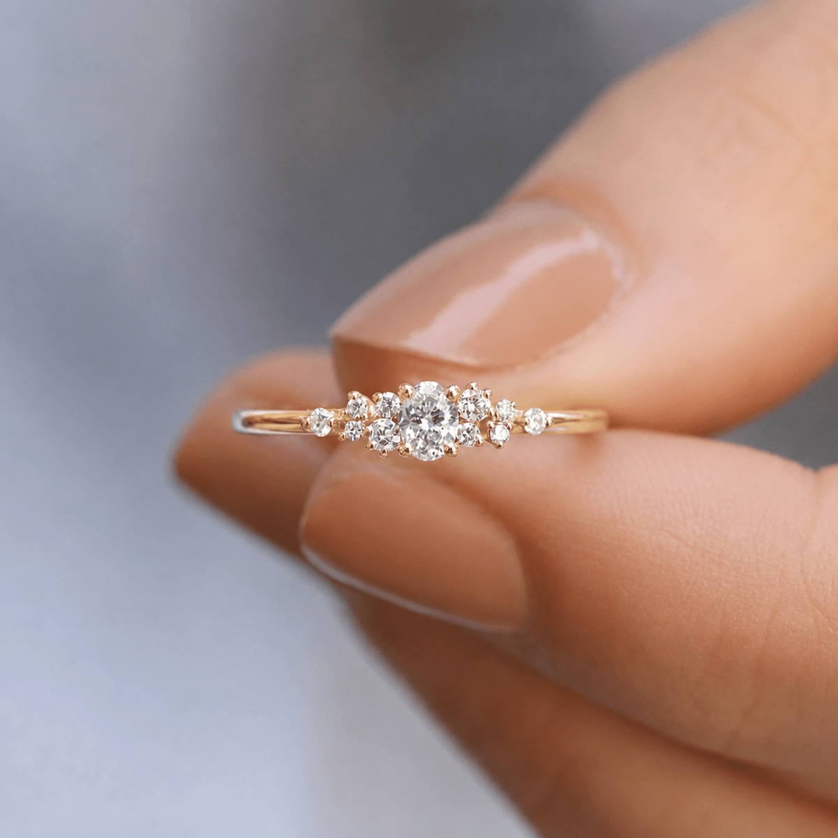0.25 Karat Vintage Tasarım Asimetri Pırlanta Yüzük - İnza Pırlanta