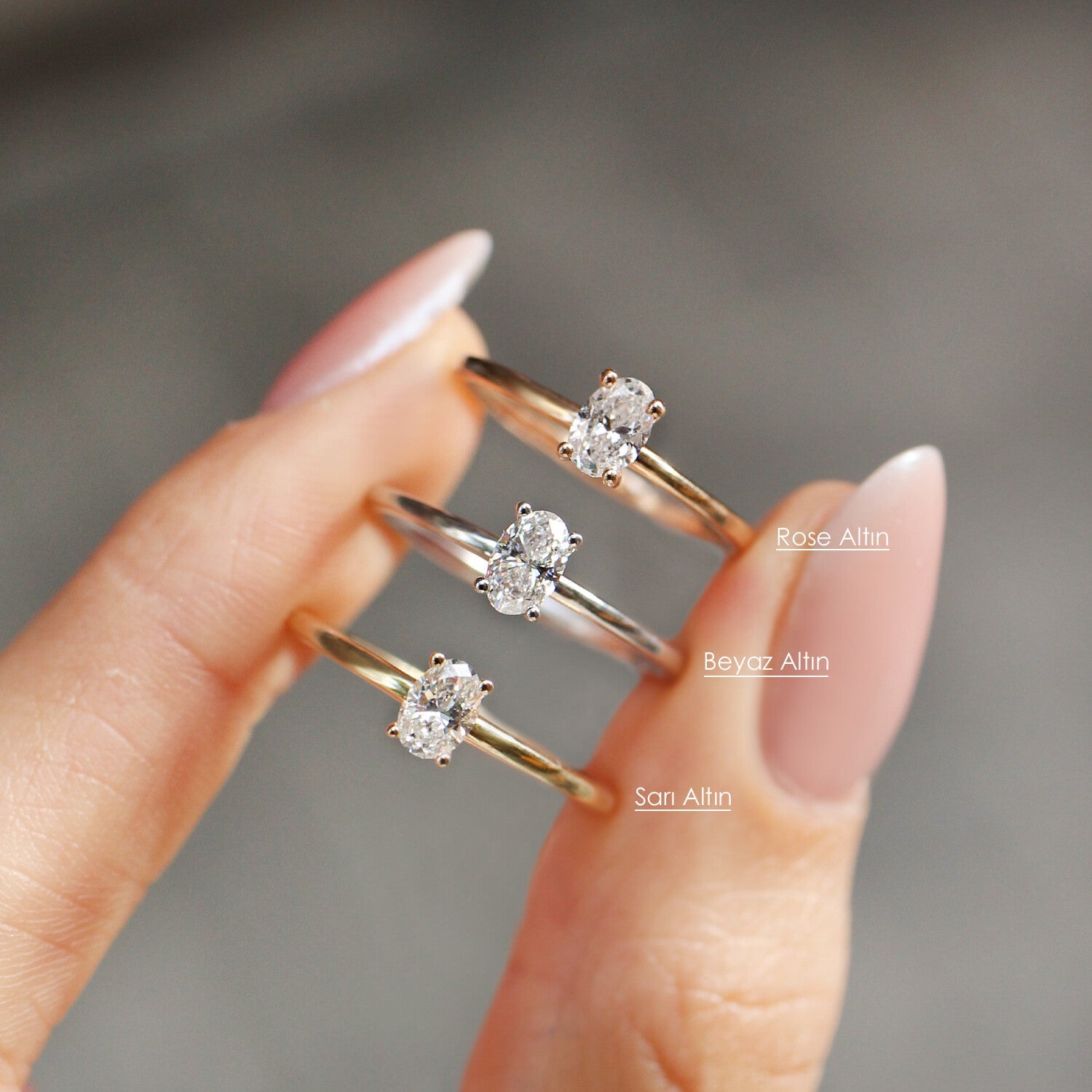 0.30 Karat Oval Pırlanta Tektaş Yüzük - İnza Pırlanta